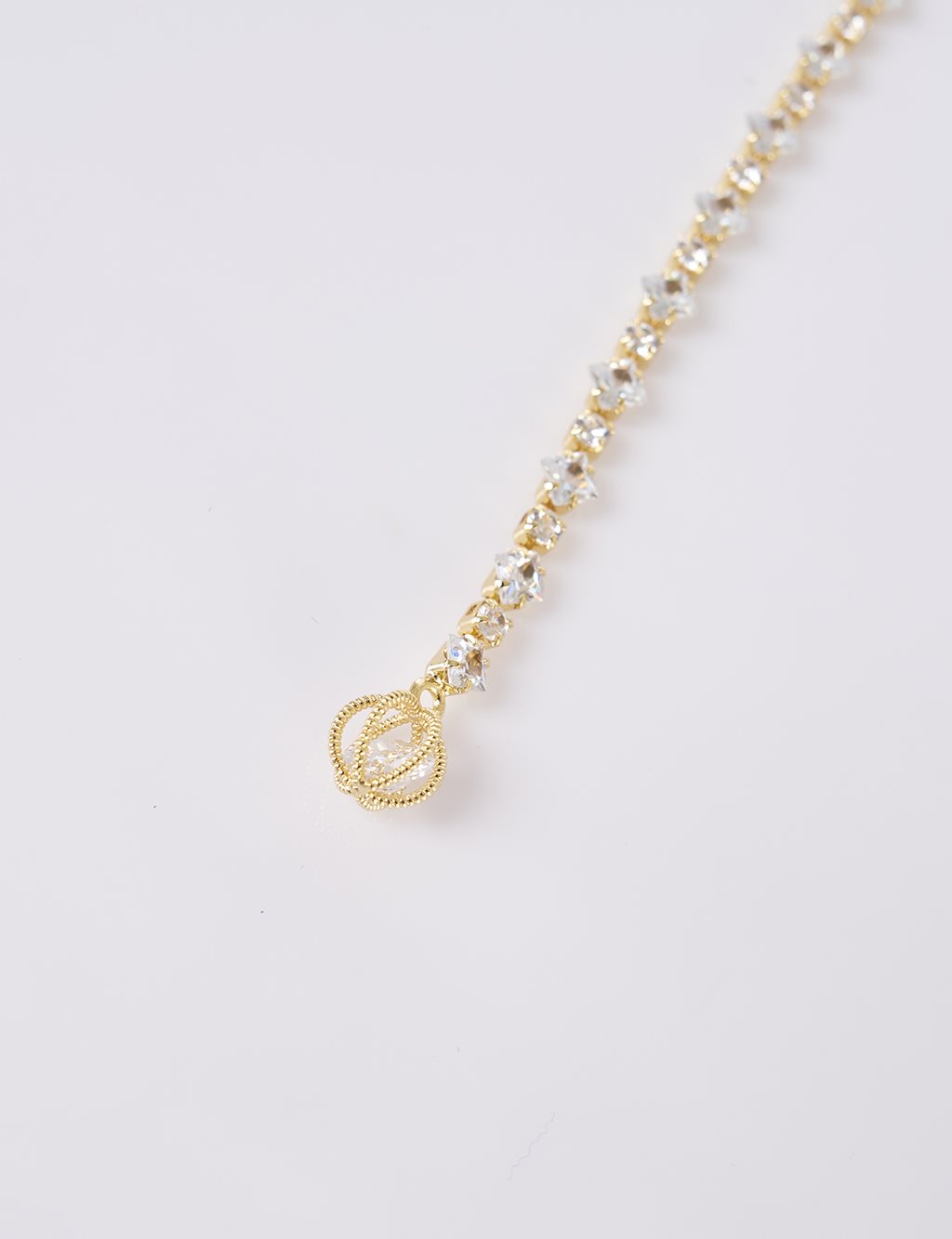 Shiny Stone Necklace Gold