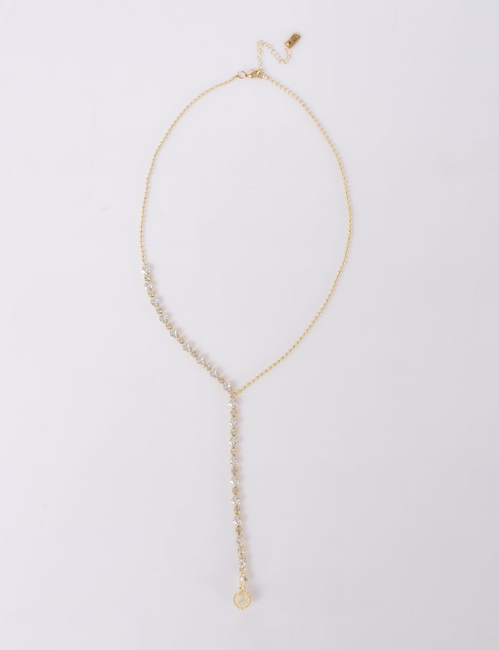 Shiny Stone Necklace Gold