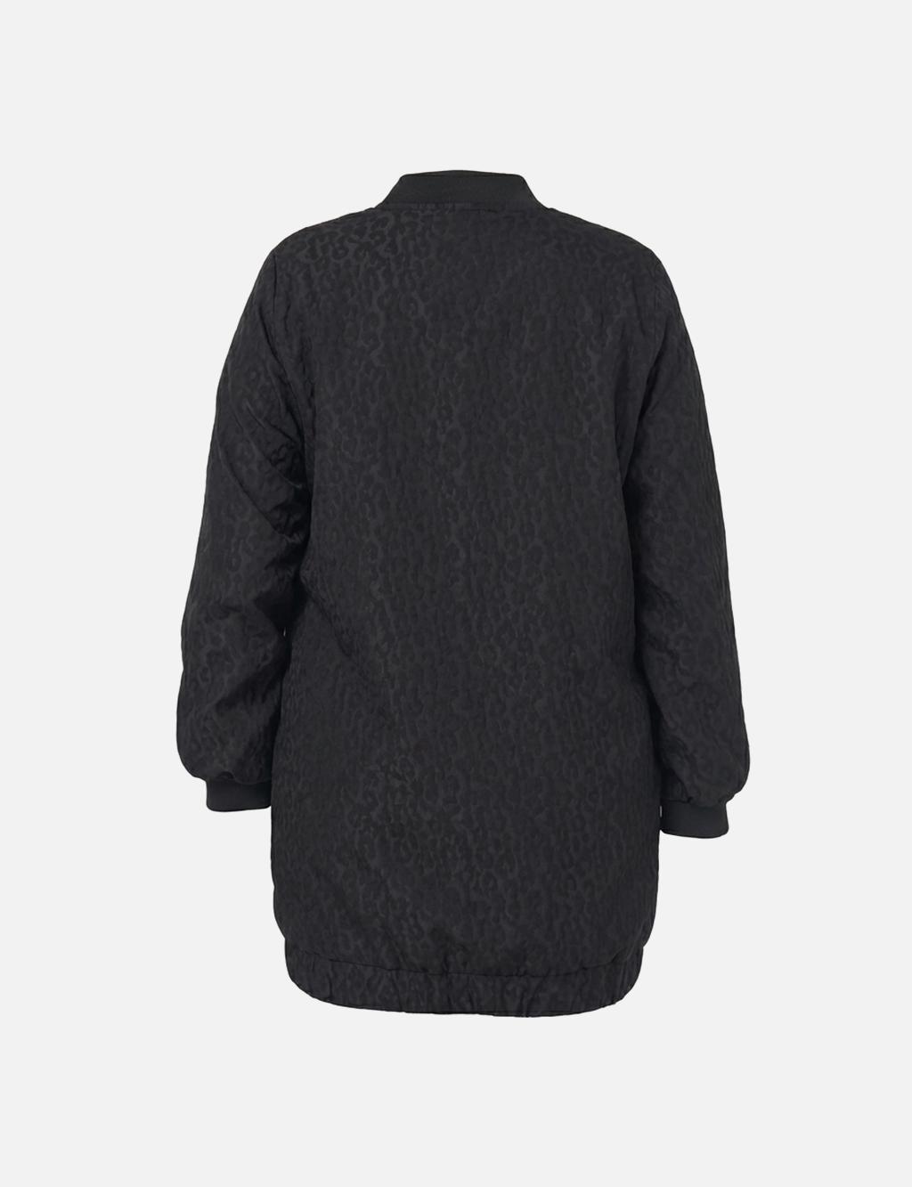 Leopard Pattern Embroidered Jacket Black