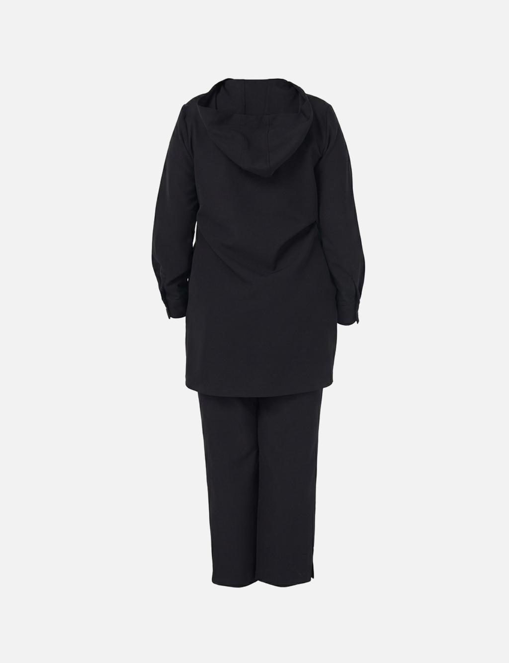 Relaxed-Fit Two-Piece Suit with Flap Pockets Black