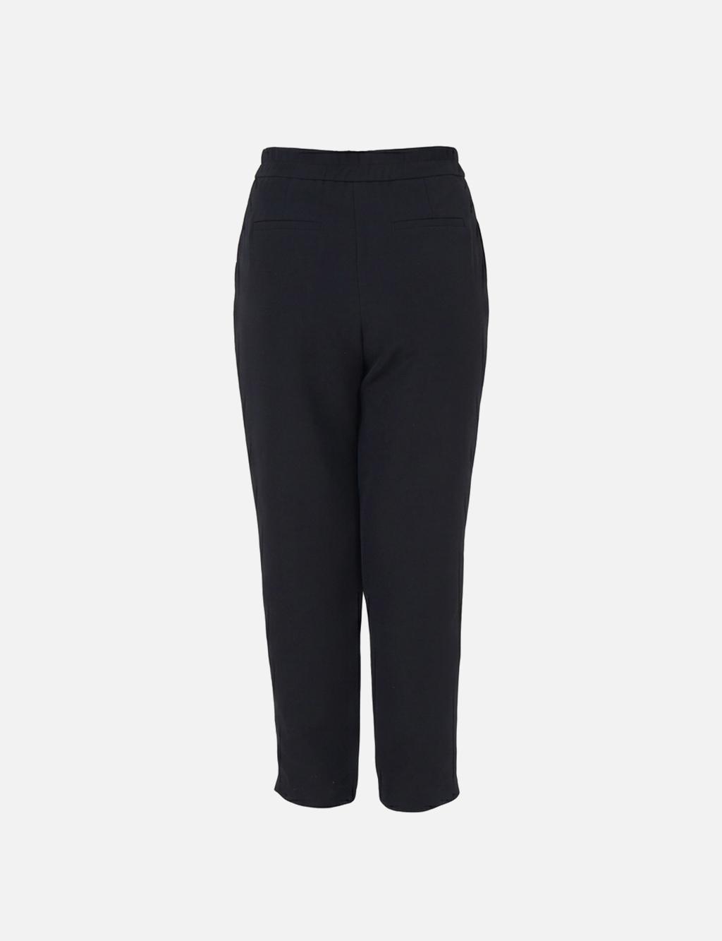 Pocket Detail Fabric Pants in Black