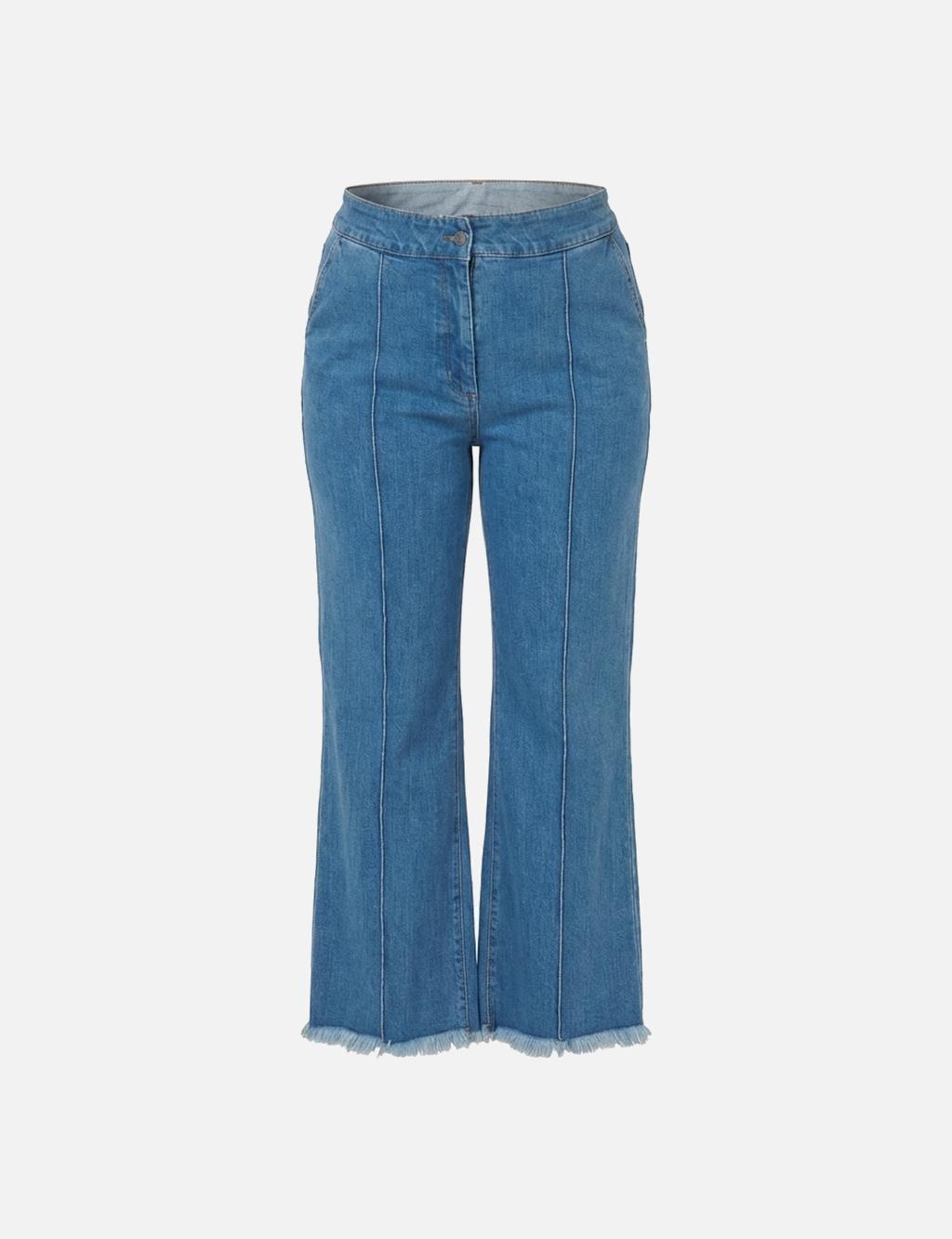 Topstitched Denim Pants in Blue