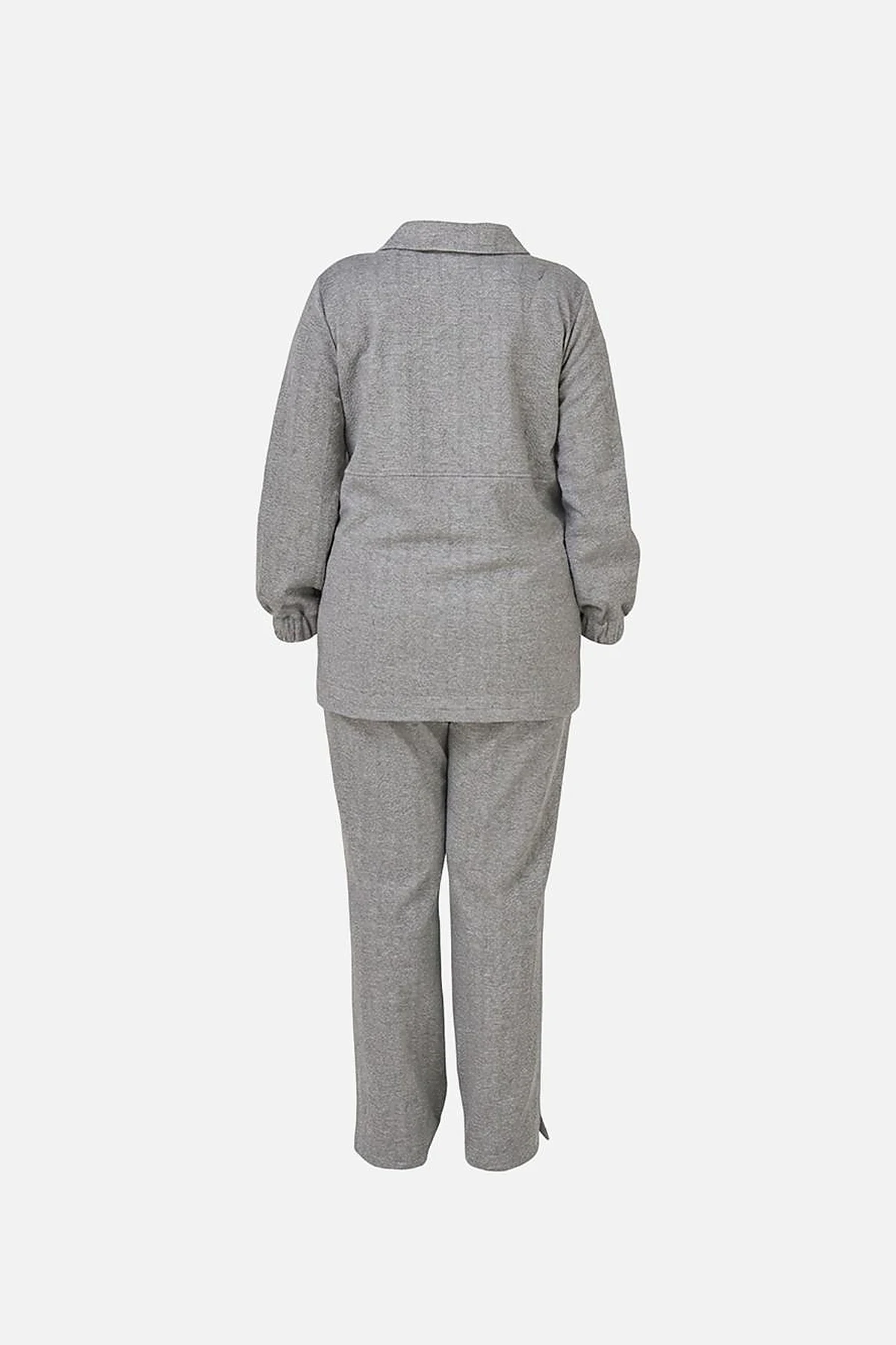 Brooch-Detail Relaxed-Fit Two-Piece Set Grey
