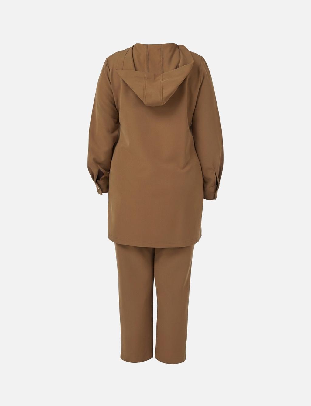 Relaxed-Fit Two-Piece Suit with Flap Pockets Dark Olive