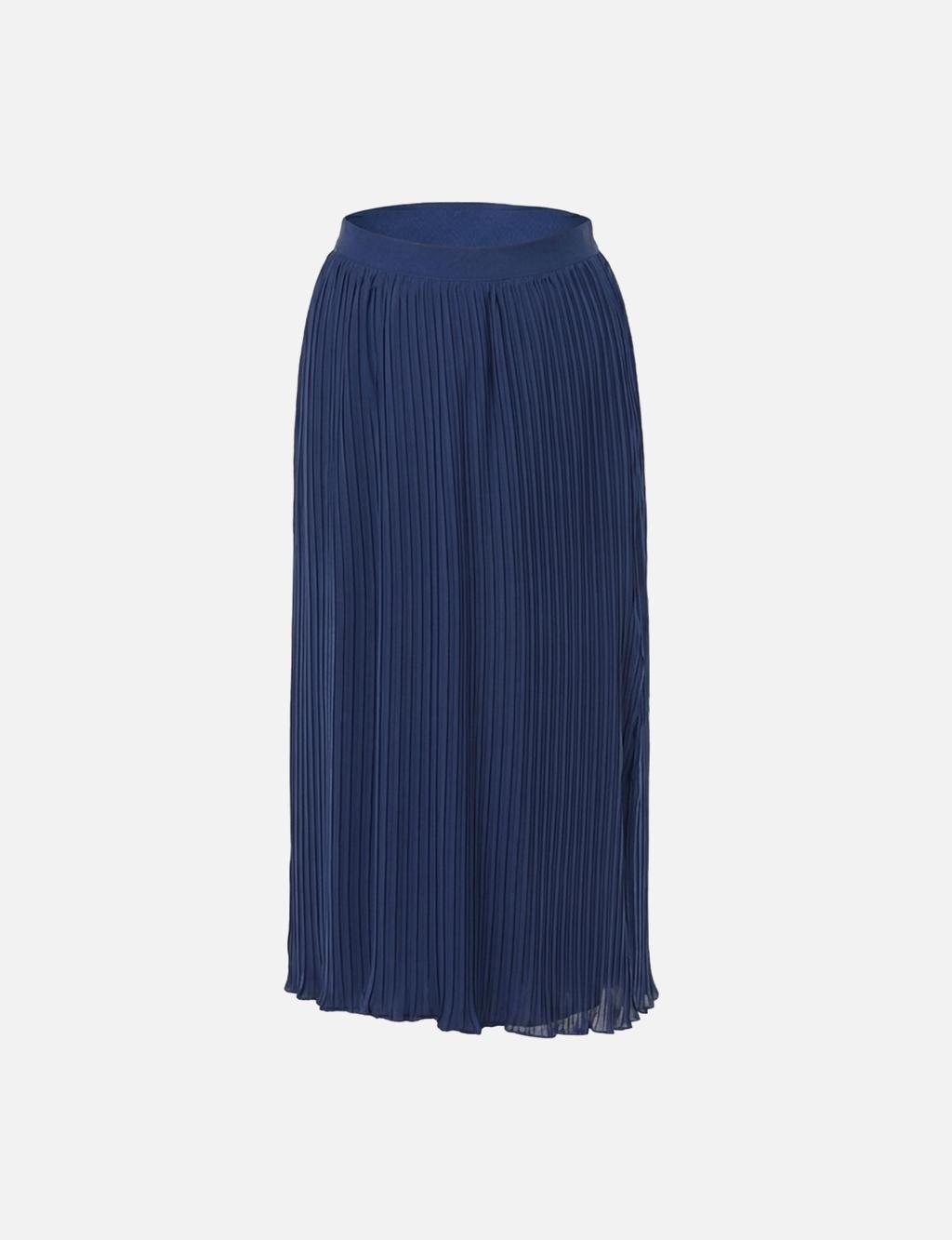 Pleated Chiffon Skirt Indigo