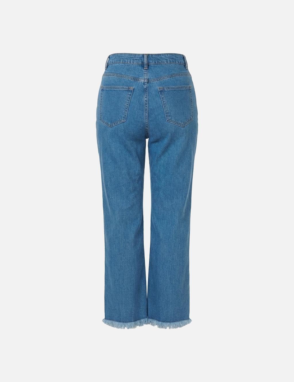 Topstitched Denim Pants in Blue