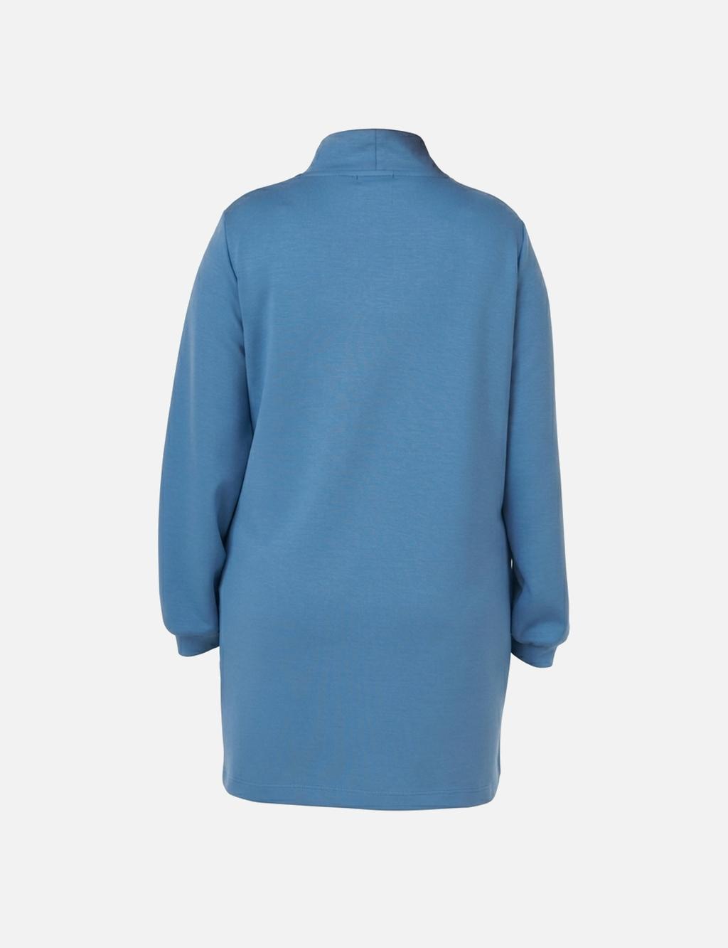 Stand Collar Scuba Sweatshirt in Crown Blue