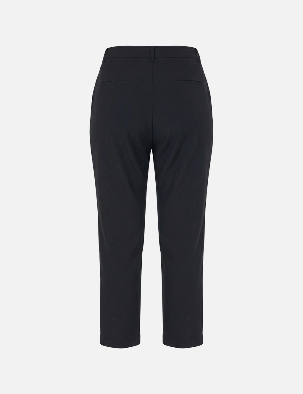 Topstitched Carrot Pants in Black