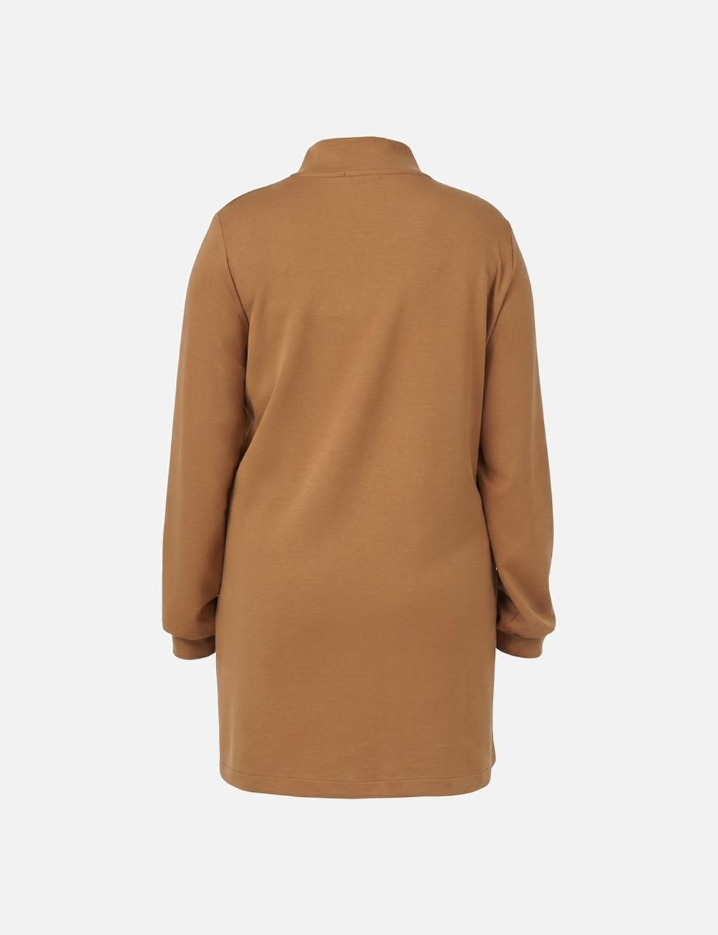 Stand Collar Scuba Sweatshirt in Tobacco