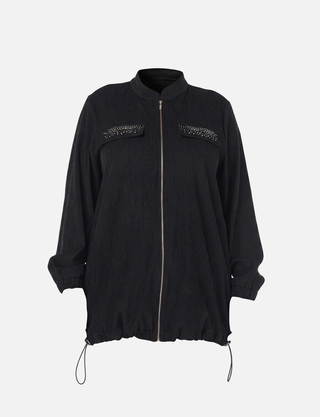 Flap Pocket Sweatshirt in Black