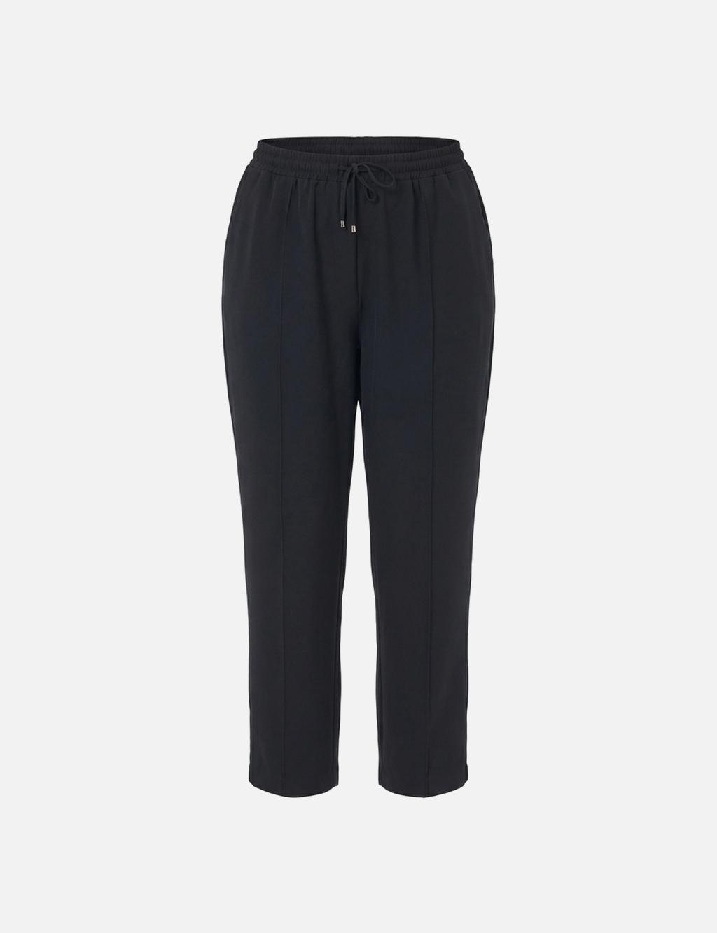 Topstitched Carrot Pants in Black