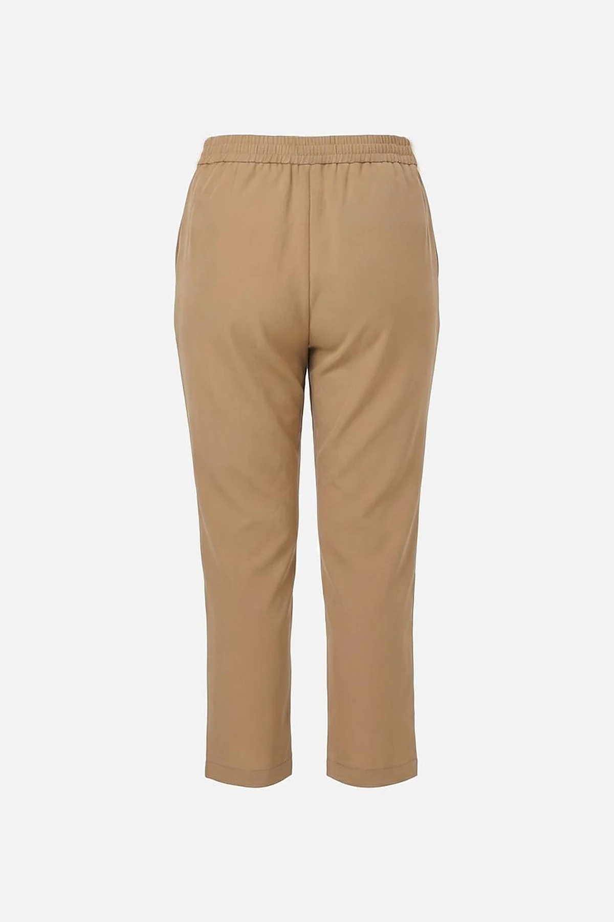 Topstitched Carrot Pants in Beige