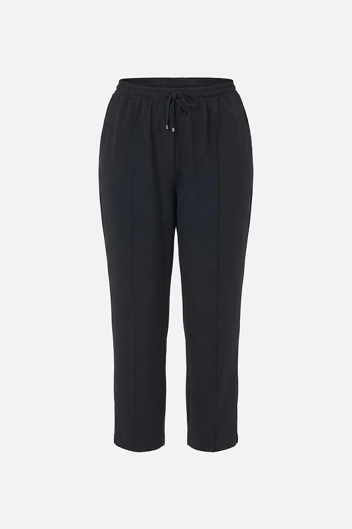 Topstitched Carrot Pants in Black