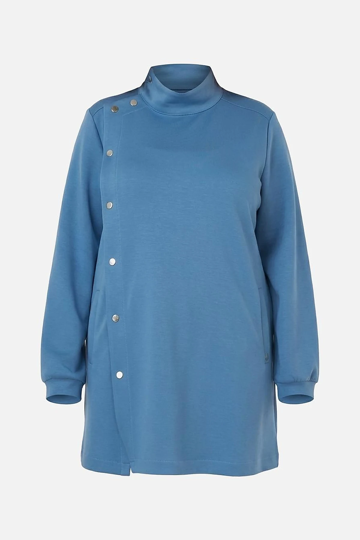 Stand Collar Scuba Sweatshirt in Crown Blue