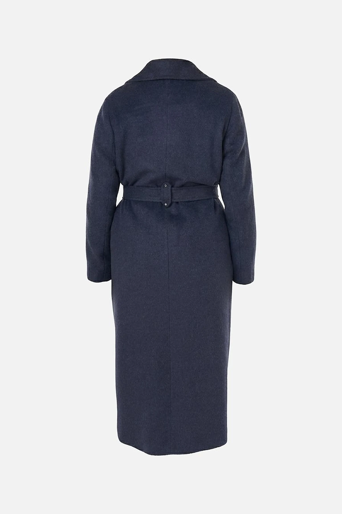 Belted Felt Coat in Navy Blue