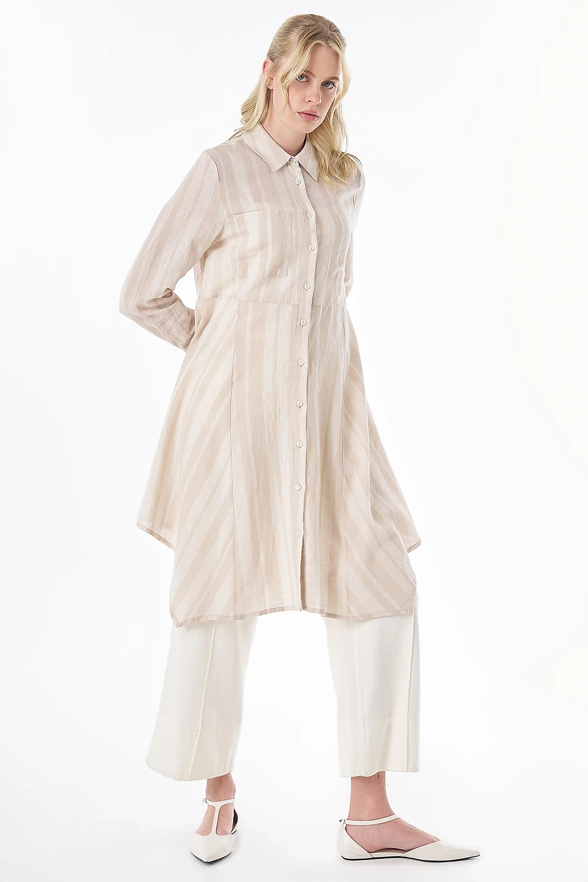 Cotton Linen Tunic Beige