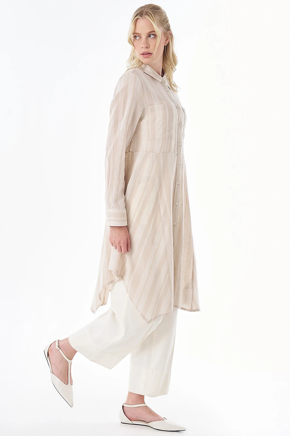 Cotton Linen Tunic Beige