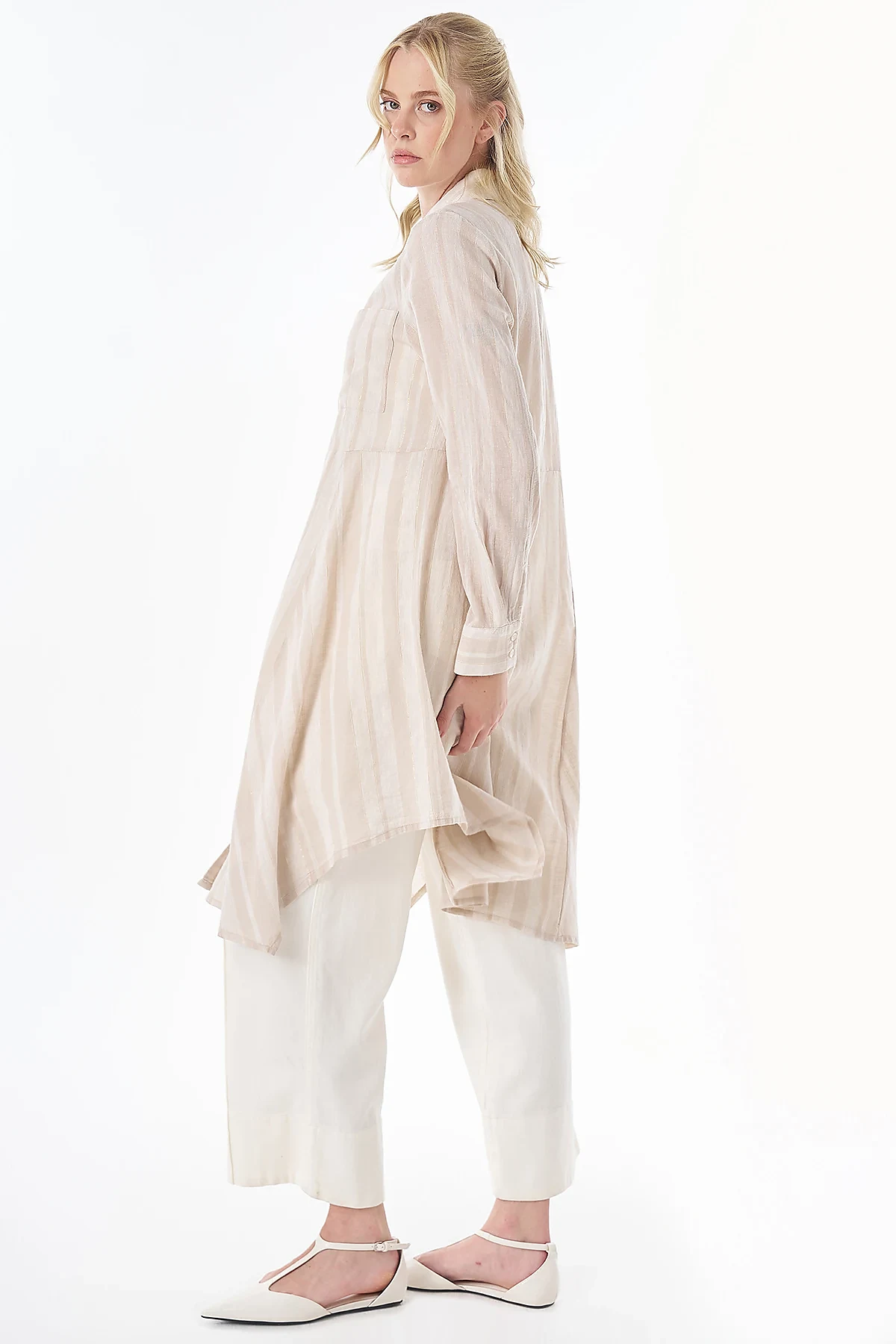 Cotton Linen Tunic Beige