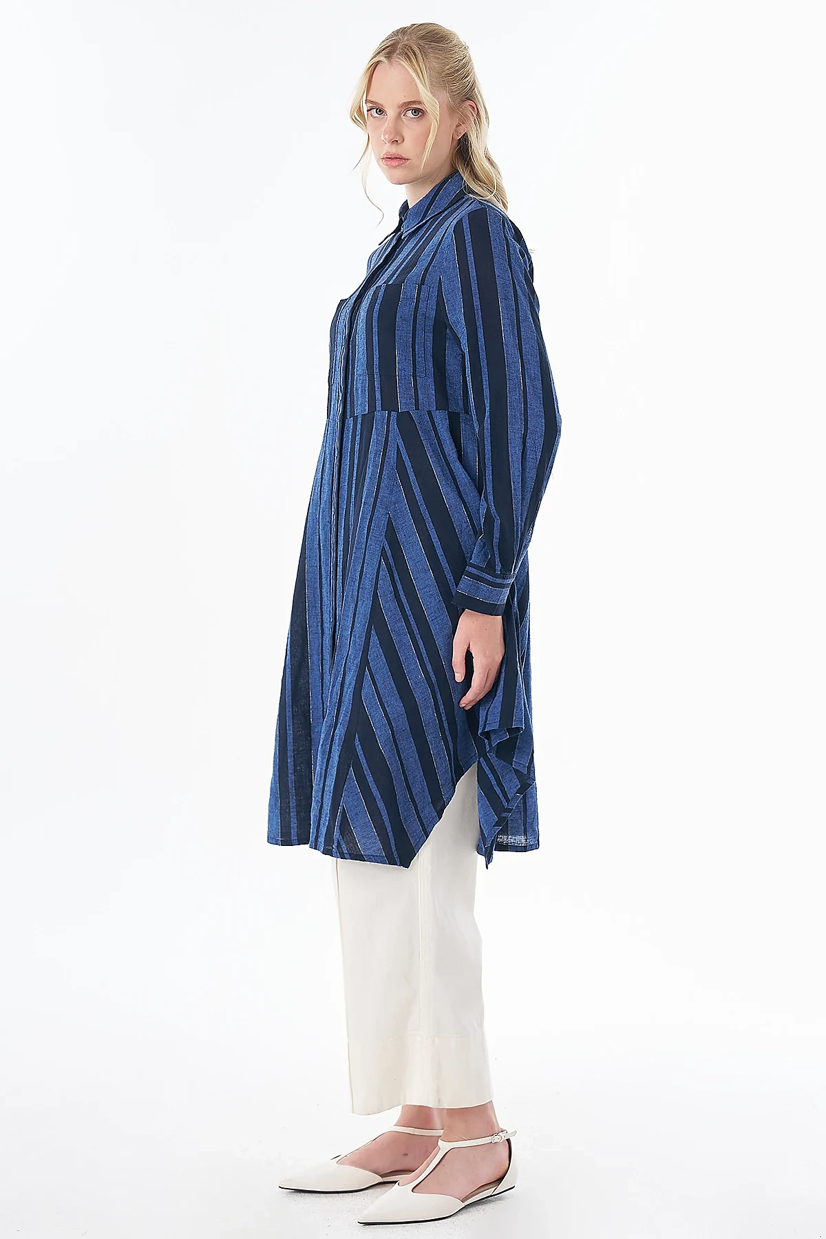 Cotton Linen Tunic Dark Navy