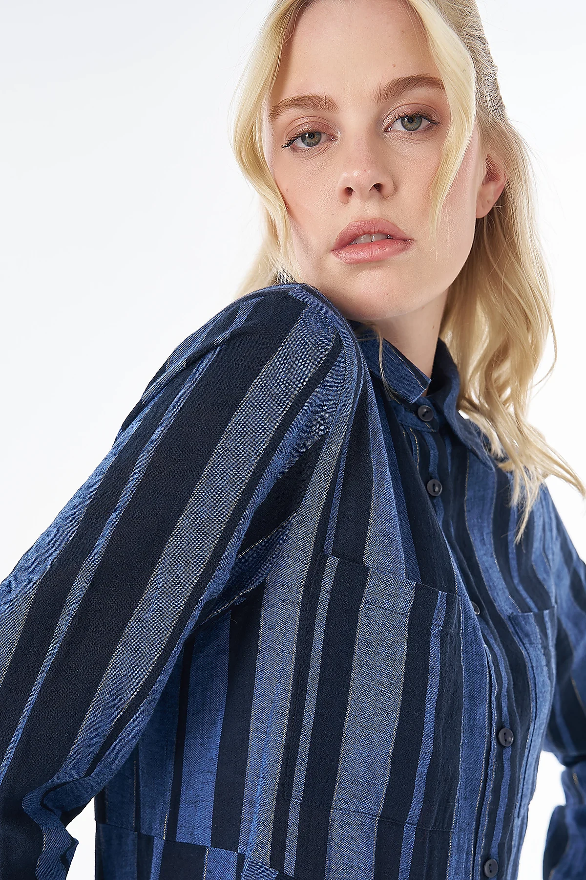 Cotton Linen Tunic Dark Navy