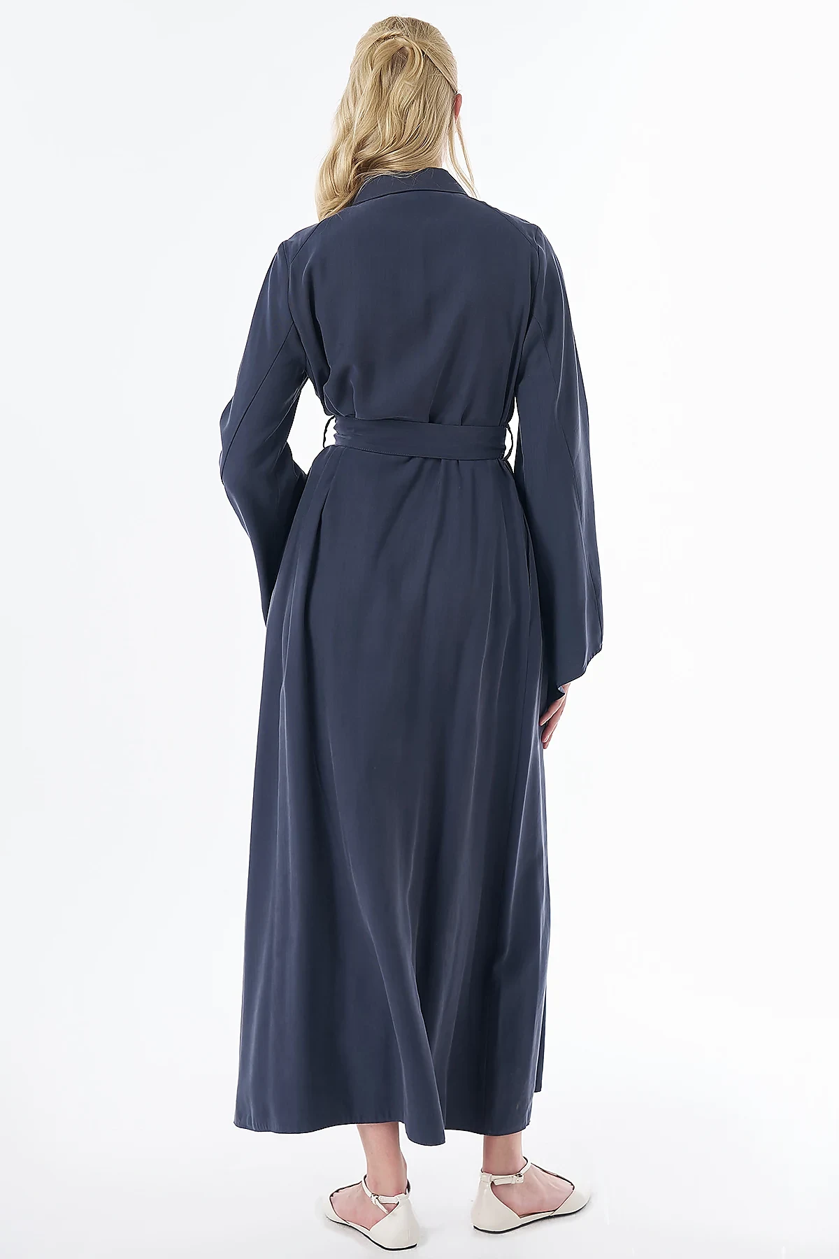 Belt-Detail Maxi Dress Navy