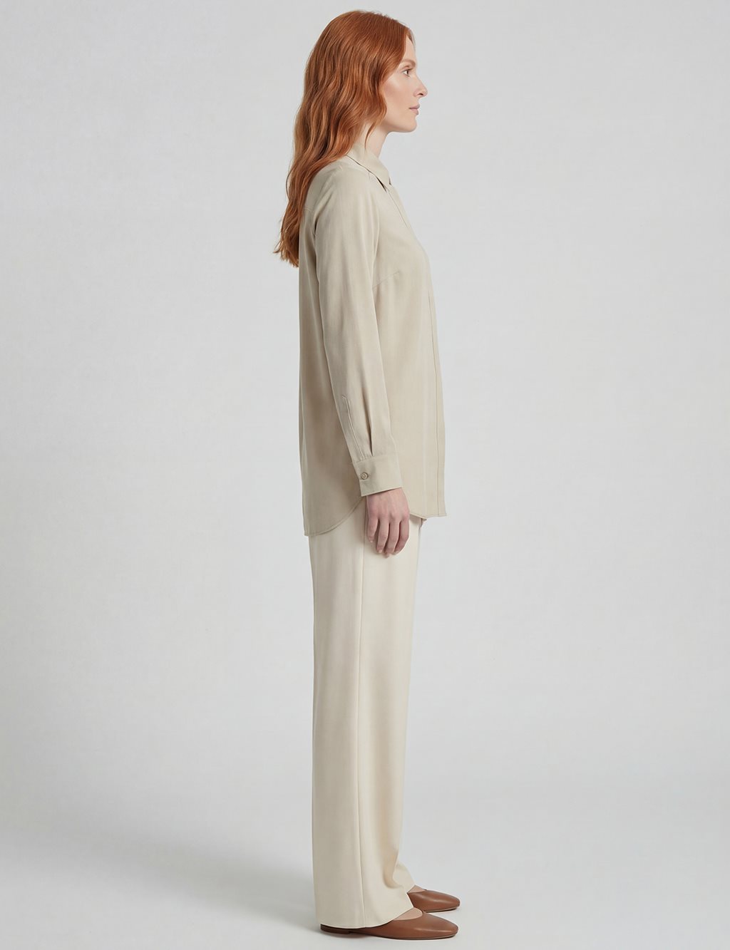 Shirt Collar Poplin Tunic Cream