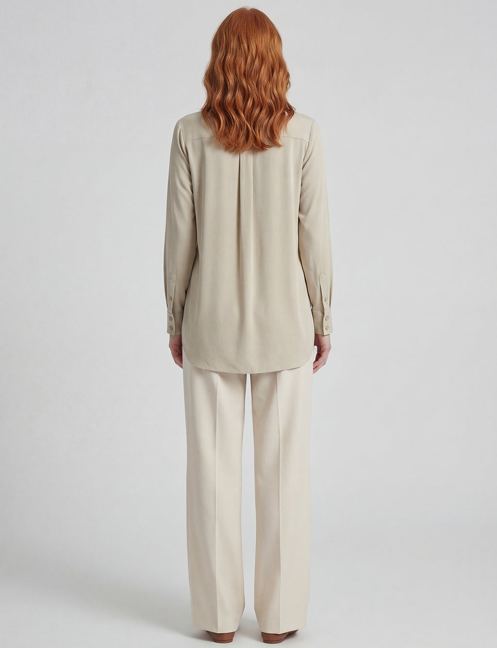 Shirt Collar Poplin Tunic Cream