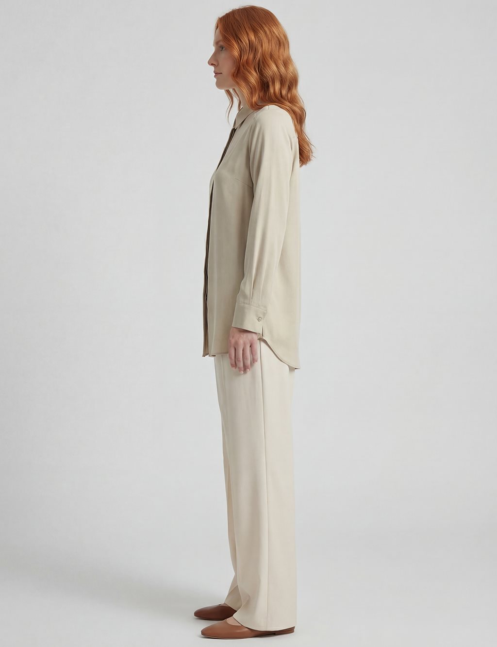 Shirt Collar Poplin Tunic Cream