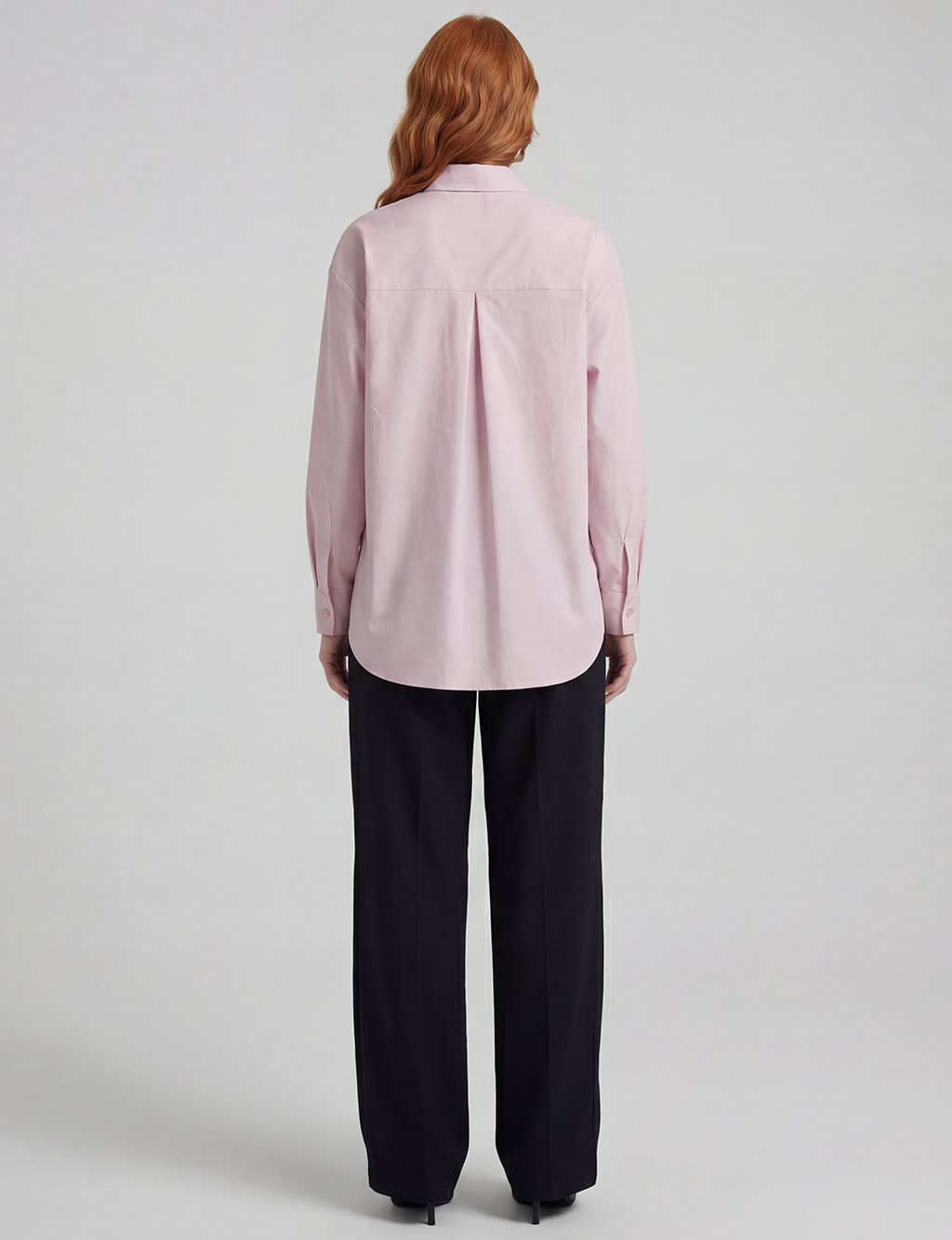 Shirt Collar Poplin Tunic Powder Pink
