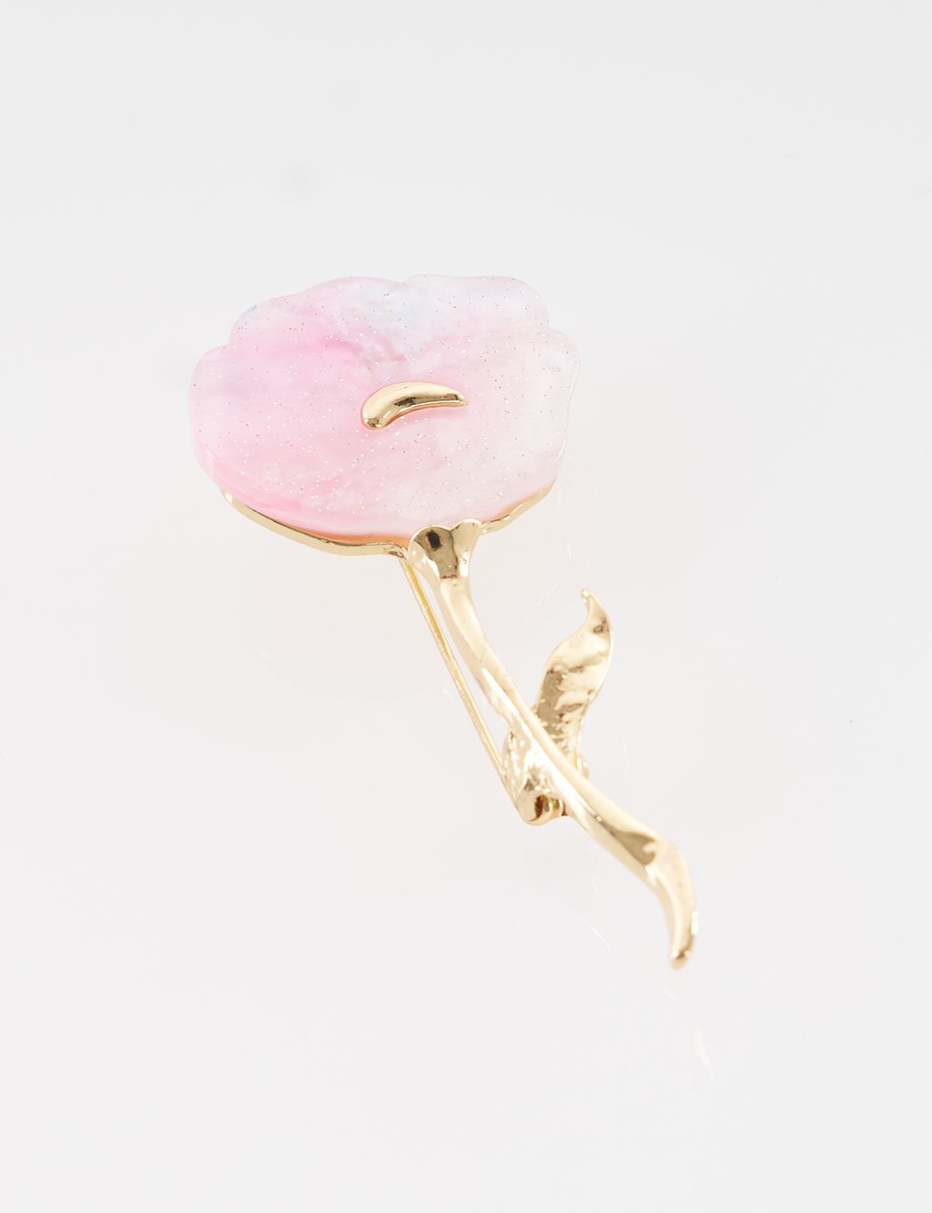 Rose Motif Brooch Gold