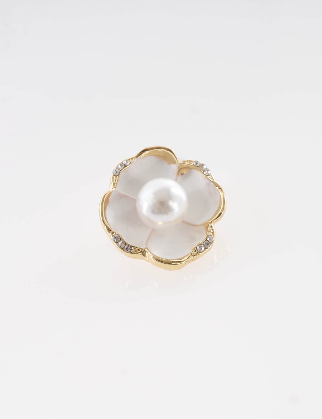 Pearl Detailed Brooch Gold