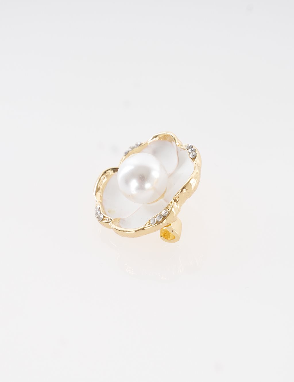 Pearl Detailed Brooch Gold