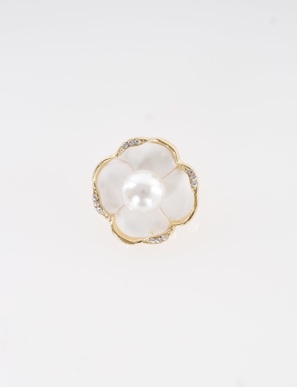 Pearl Detailed Brooch Gold