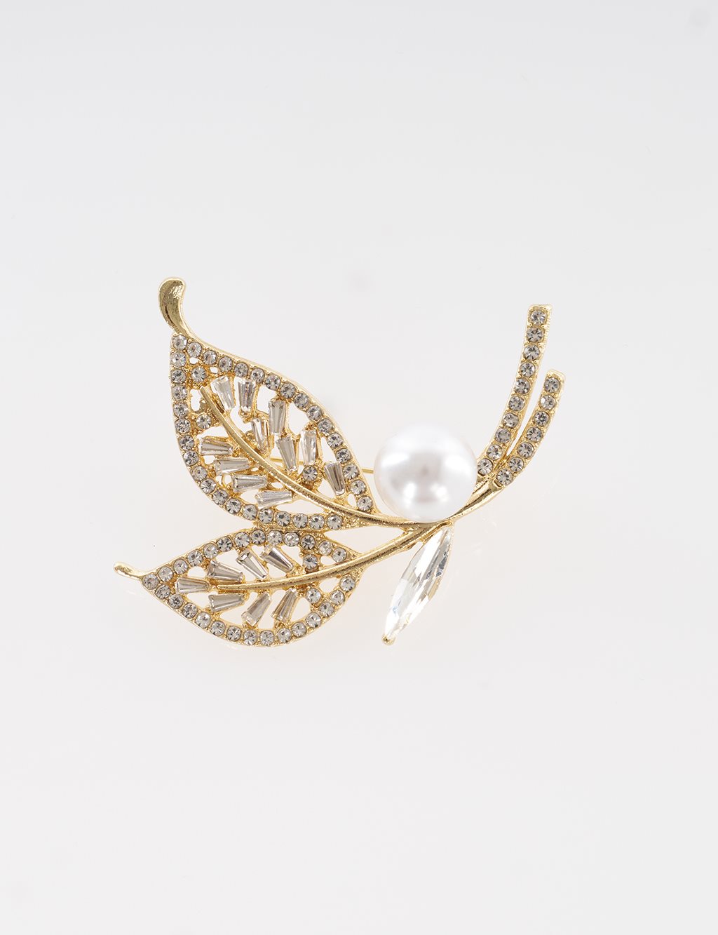 Leaf Figurine Brooch Gold
