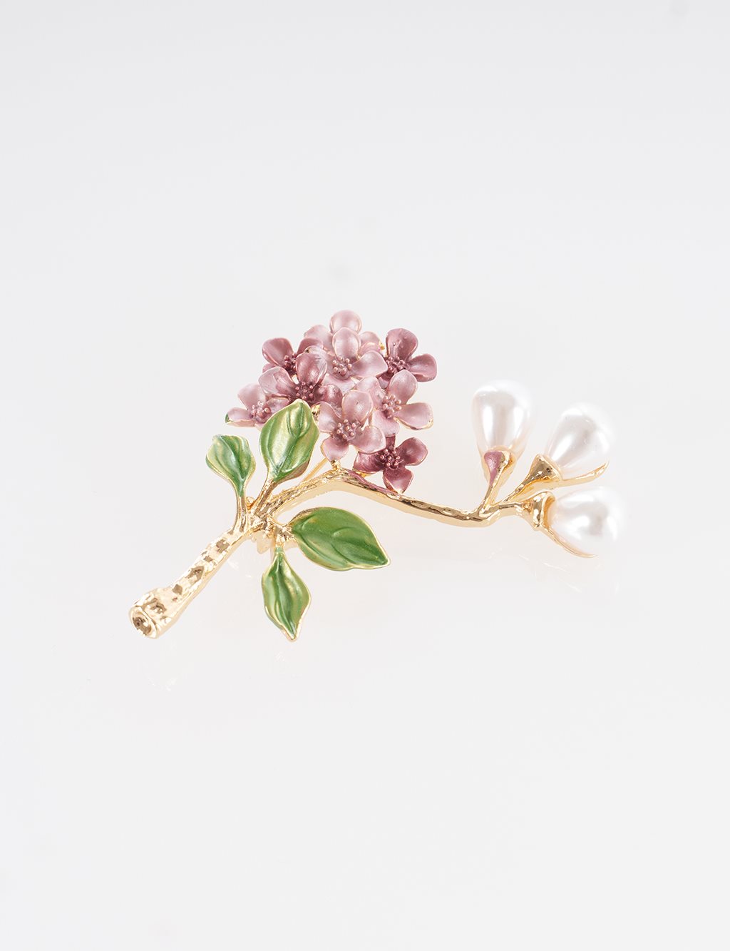 İnci Detaylı Broş Gold