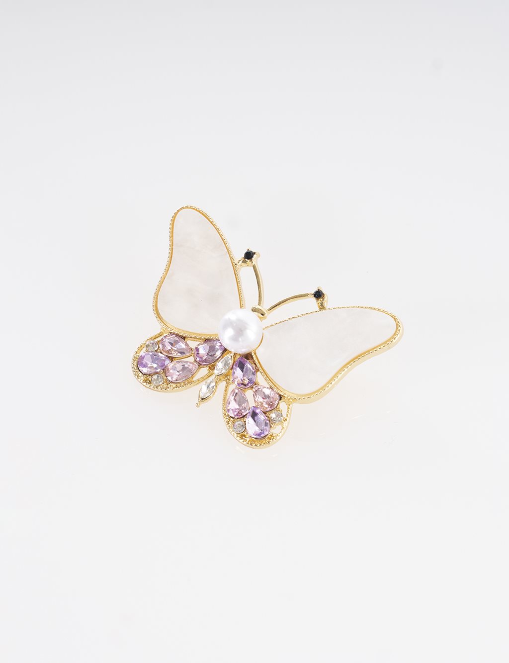 Butterfly Figurine Brooch Gold