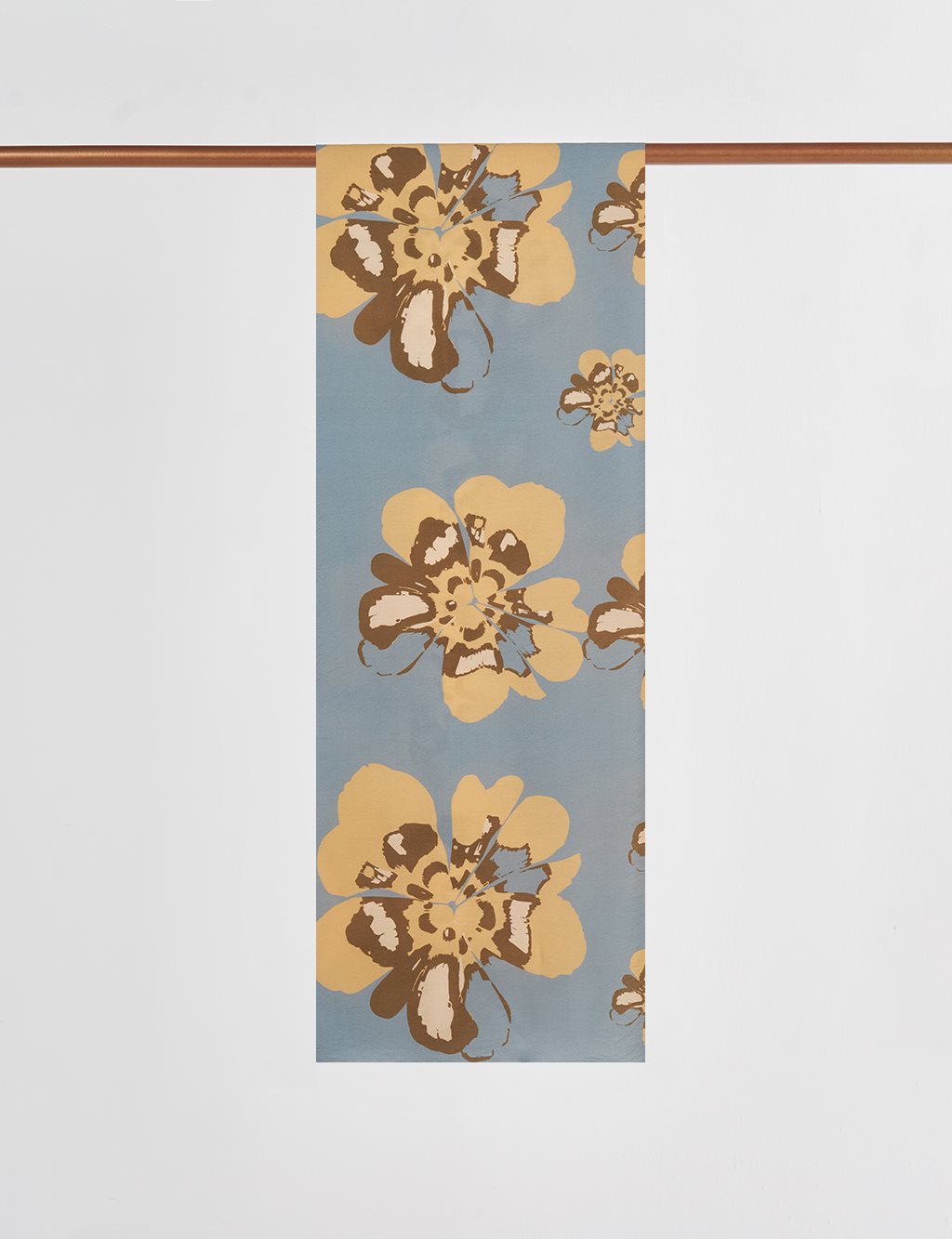 Multiple Floral Pattern Viscose Scarf Dark Gray