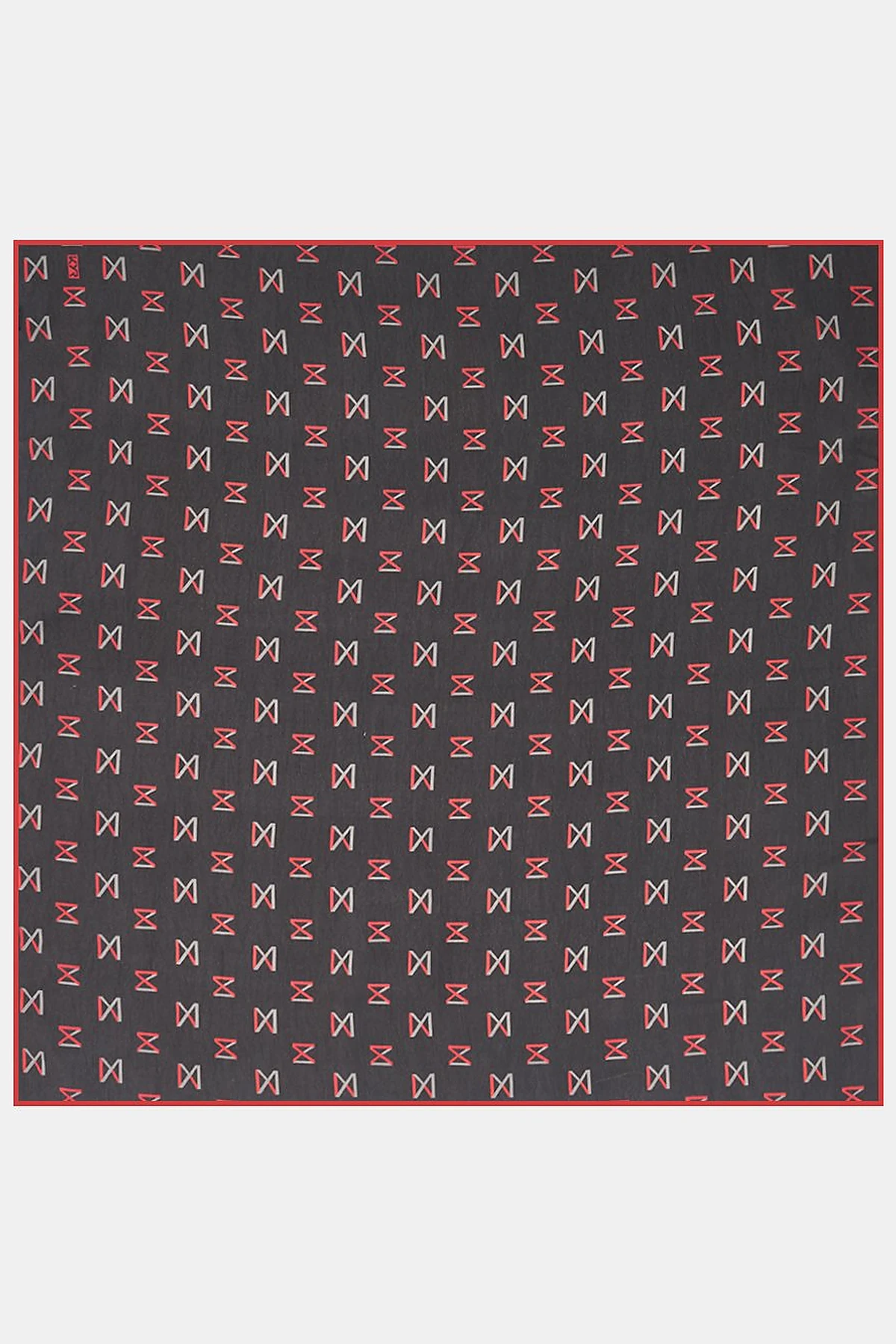 Logo Viscose Scarf in Black-Red