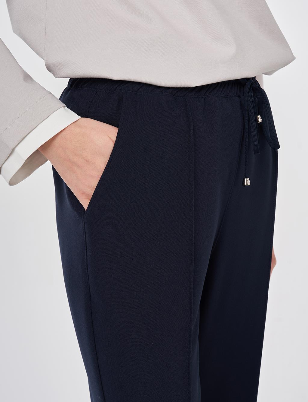 Çima Dikişli Rahat Kesim Pantolon Koyu Lacivert