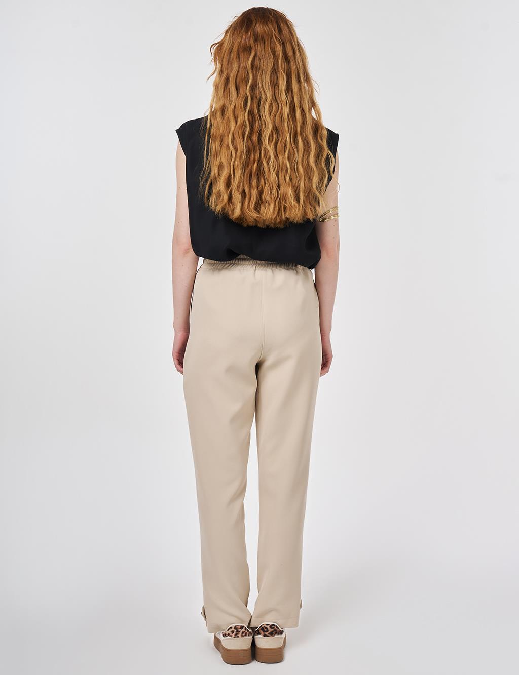 Çima Dikişli Rahat Kesim Pantolon Taş