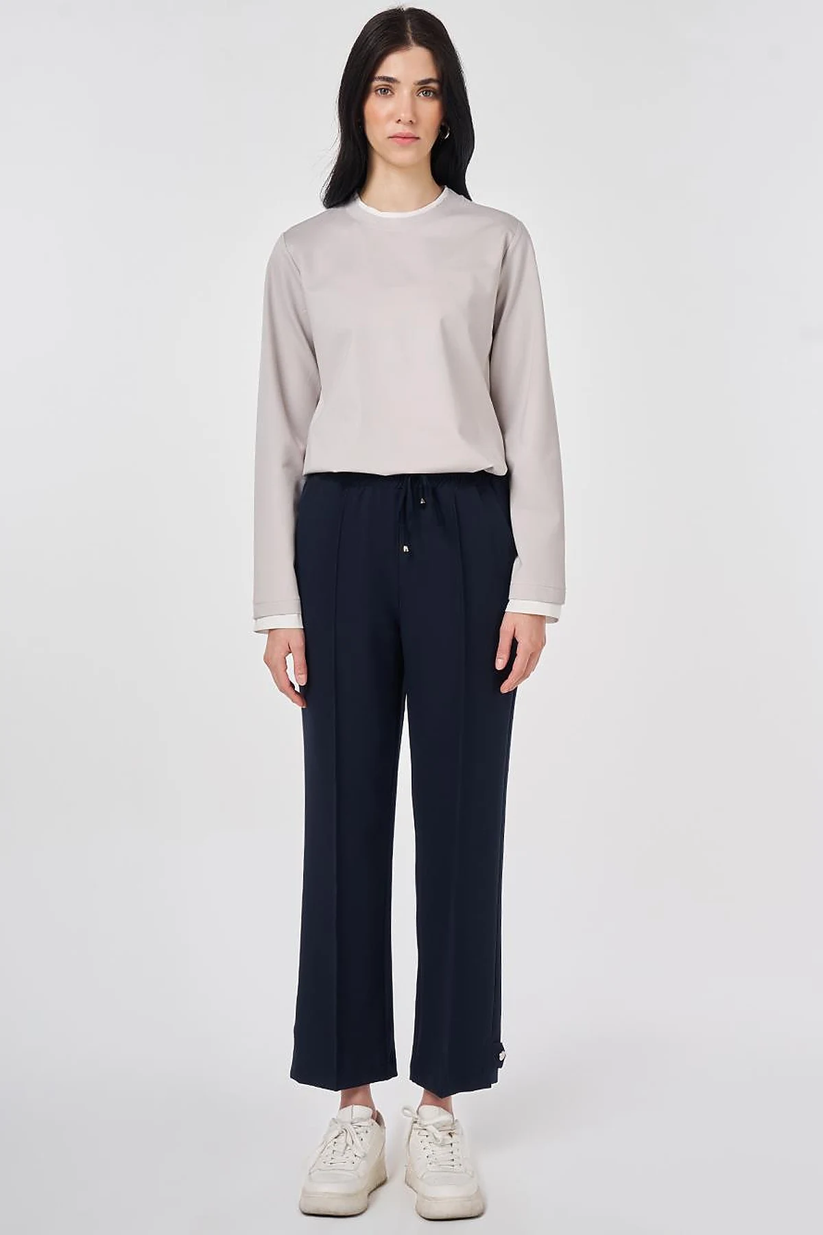 Cutting Stitch Relaxed Fit Trousers Dark Navy