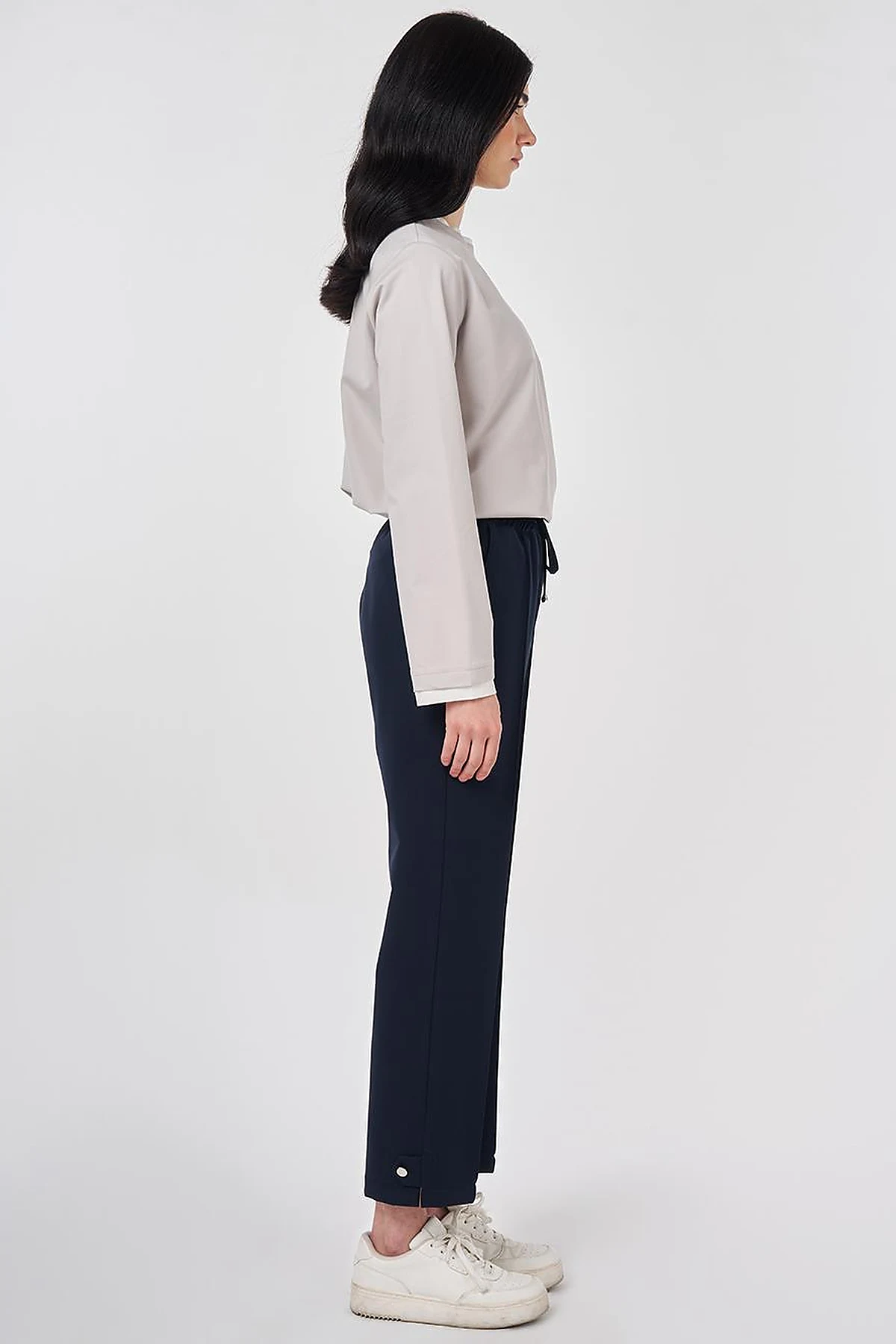 Cutting Stitch Relaxed Fit Trousers Dark Navy