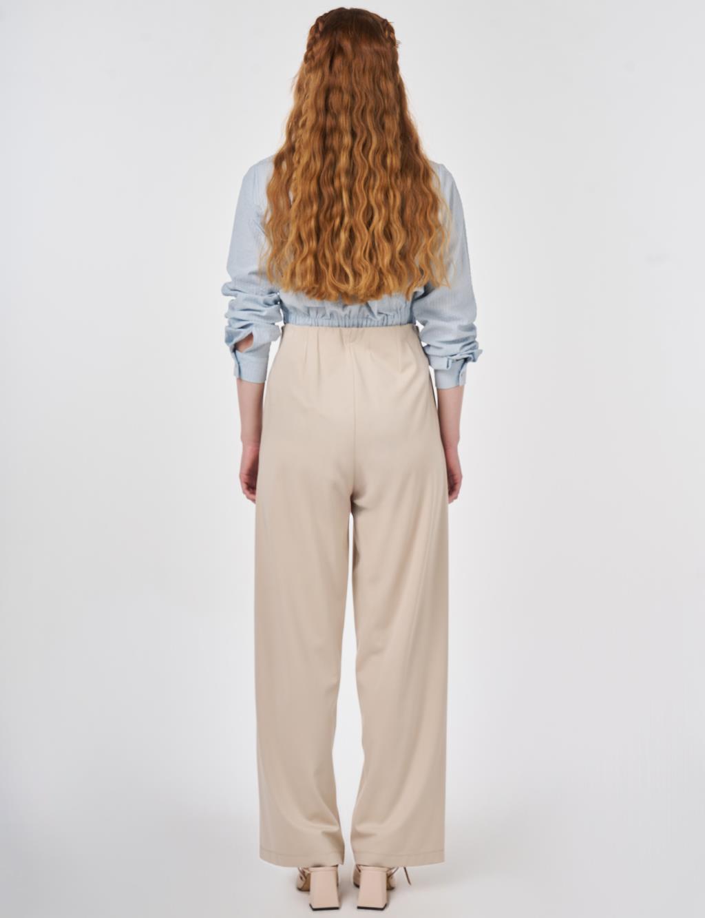 Cutting Stitch Rayon Trousers Stone