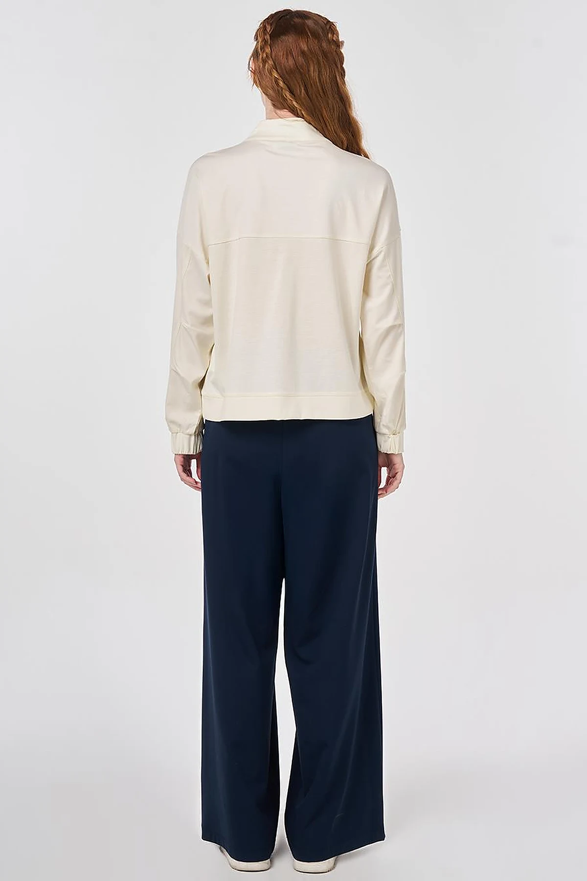 Tassel Detail Modal Sweatshirt Ecru