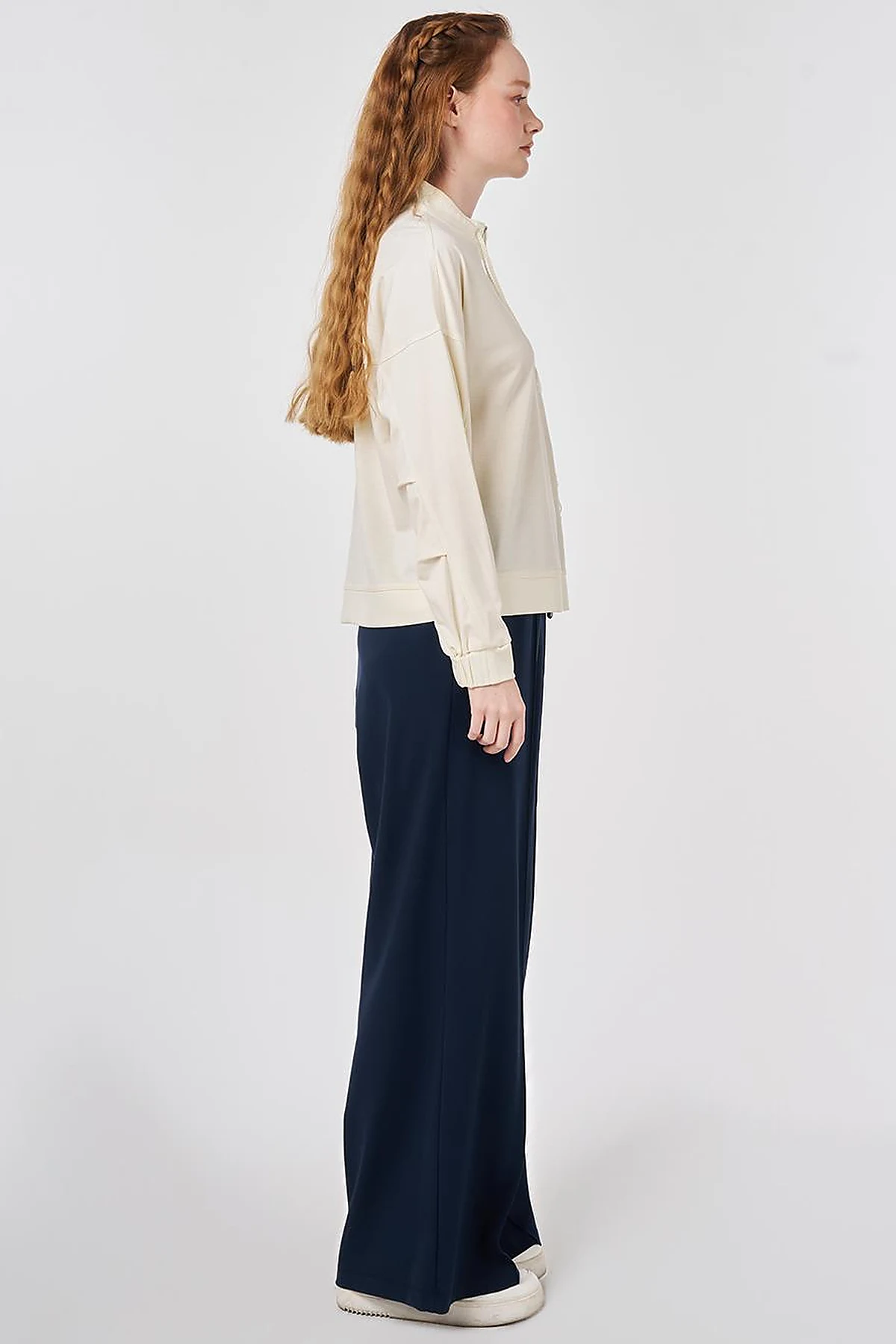 Tassel Detail Modal Sweatshirt Ecru