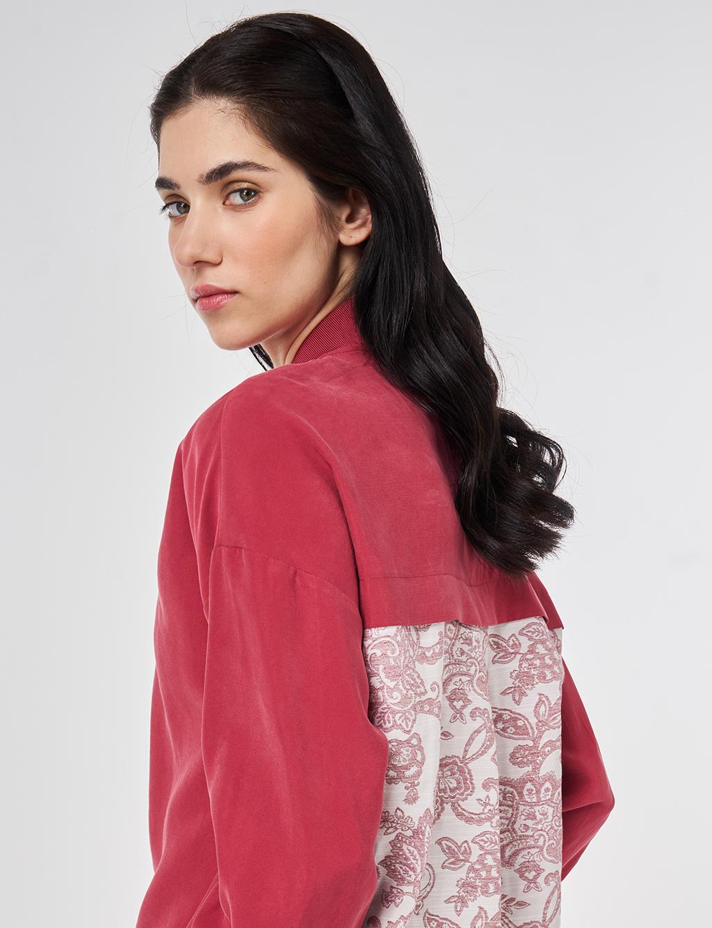 Jacquard Trimmed Modal Tunic Ruby