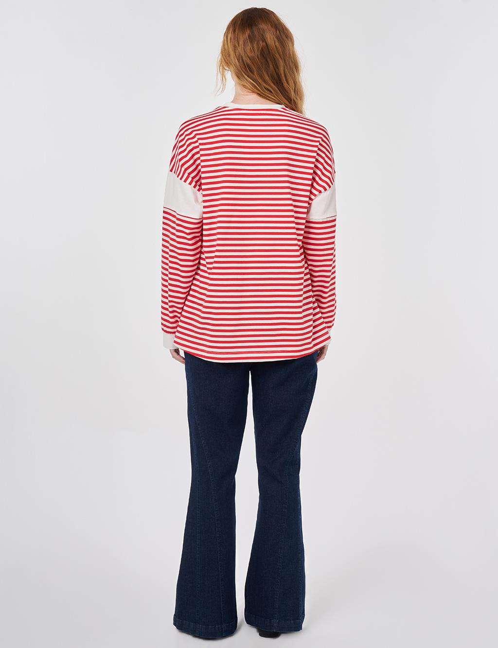 100% Cotton Printed Sweatshirt Red