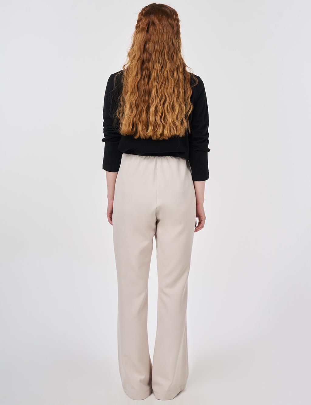 Basic Flared Trousers Light Gray