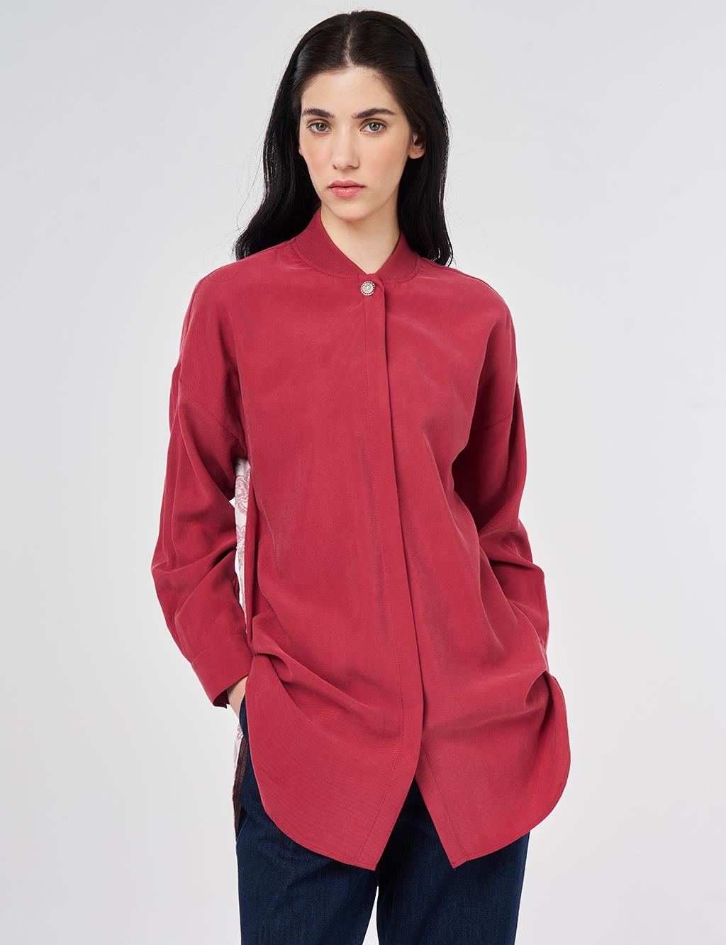 Jacquard Trimmed Modal Tunic Ruby