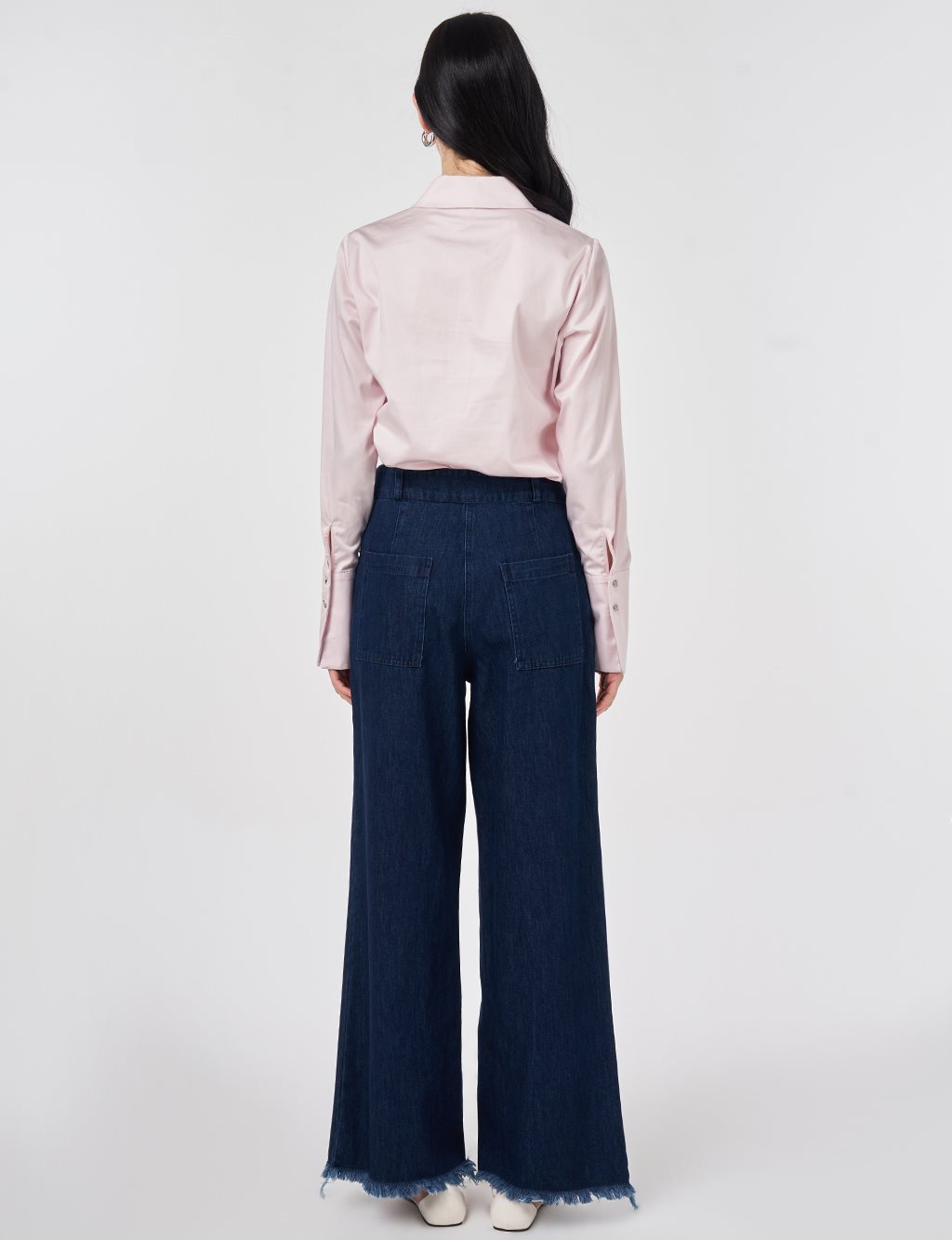 Yıkamalı Tifsitmeli Denim Pantolon Lacivert 